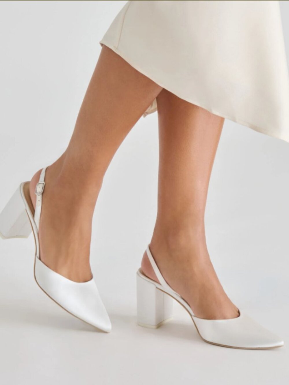 Dolce Vita Carel True White Satin High Heels Size 8